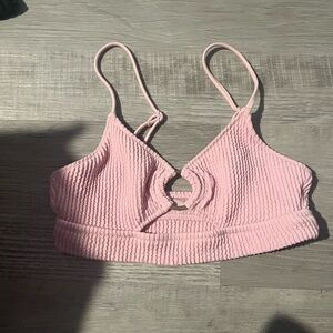 xs pink ribbed aerie bikini top